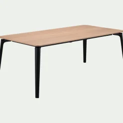 Table de repas extensible plaquée chêne - bois clair (8 à 12 places)