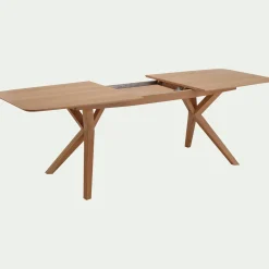Table de repas extensible plaquée chêne - bois clair (8 à 10 places)