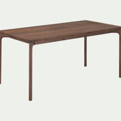 Table de repas fixe en noyer massif - bois foncé (6 places)