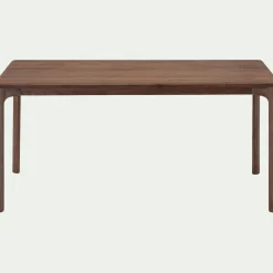 Table de repas fixe en noyer massif - bois foncé (6 places)