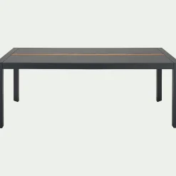 Table de repas jardin en duraboard et aluminium - noir (8 places)