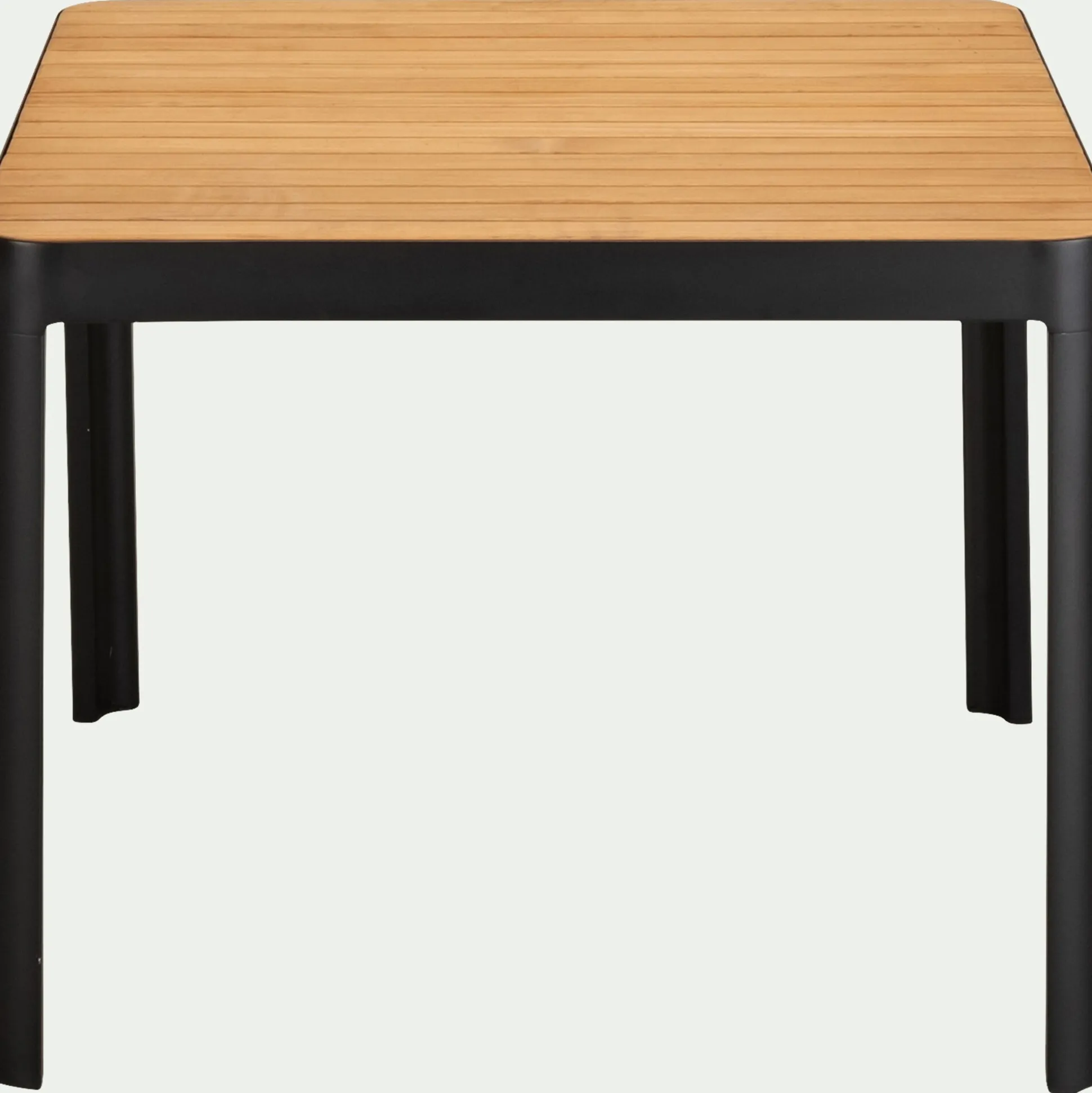 Table de repas jardin en aluminium et teck - bois clair (4 places )