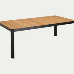 Table de repas jardin en aluminium et teck - bois clair (8 places)