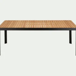 Table de repas jardin en aluminium et teck - bois clair (8 places)
