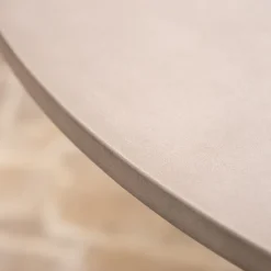 Table de repas jardin ronde en béton ciré - blanc (6 places)