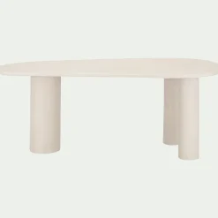 Table de repas organique en bois - blanc écru (8 à 10 places)