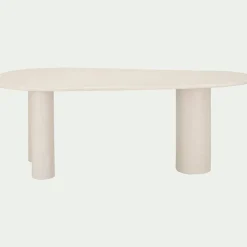 Table de repas organique en bois - blanc écru (8 à 10 places)