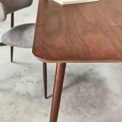 Table de repas rectangulaire extensible en bois - bois foncé (8 à 10 places)