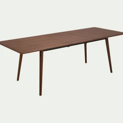 Table de repas rectangulaire extensible en bois - bois foncé (8 à 10 places)