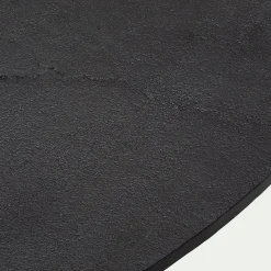 Table de repas ronde en aluminium coulé - noir (6 places)