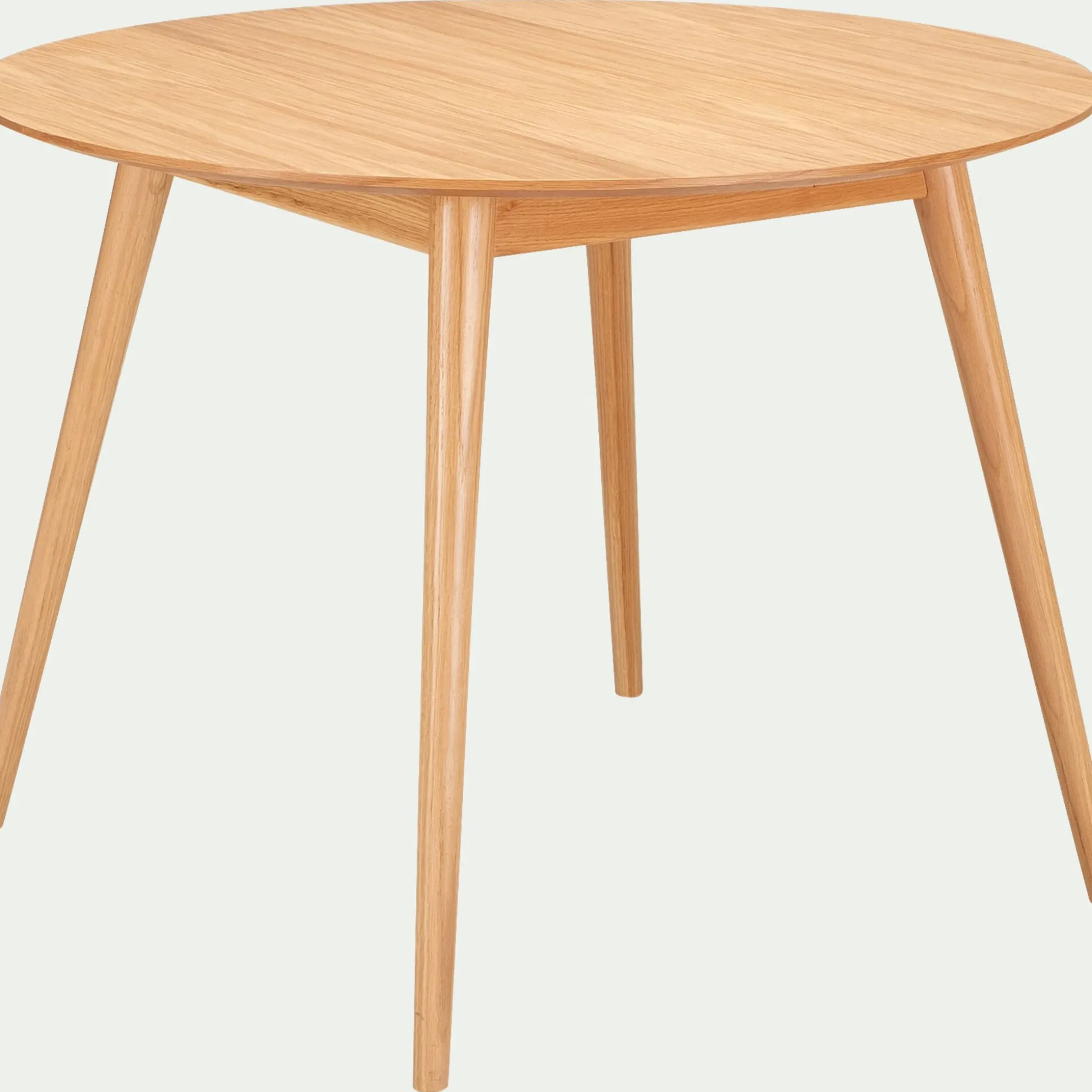 Table de repas ronde en bois de chêne - bois clair (4 places)