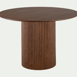 Table de repas ronde en bois - bois foncé (6 places)