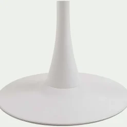 Table de repas ronde en bois et céramique - blanc (4 places)