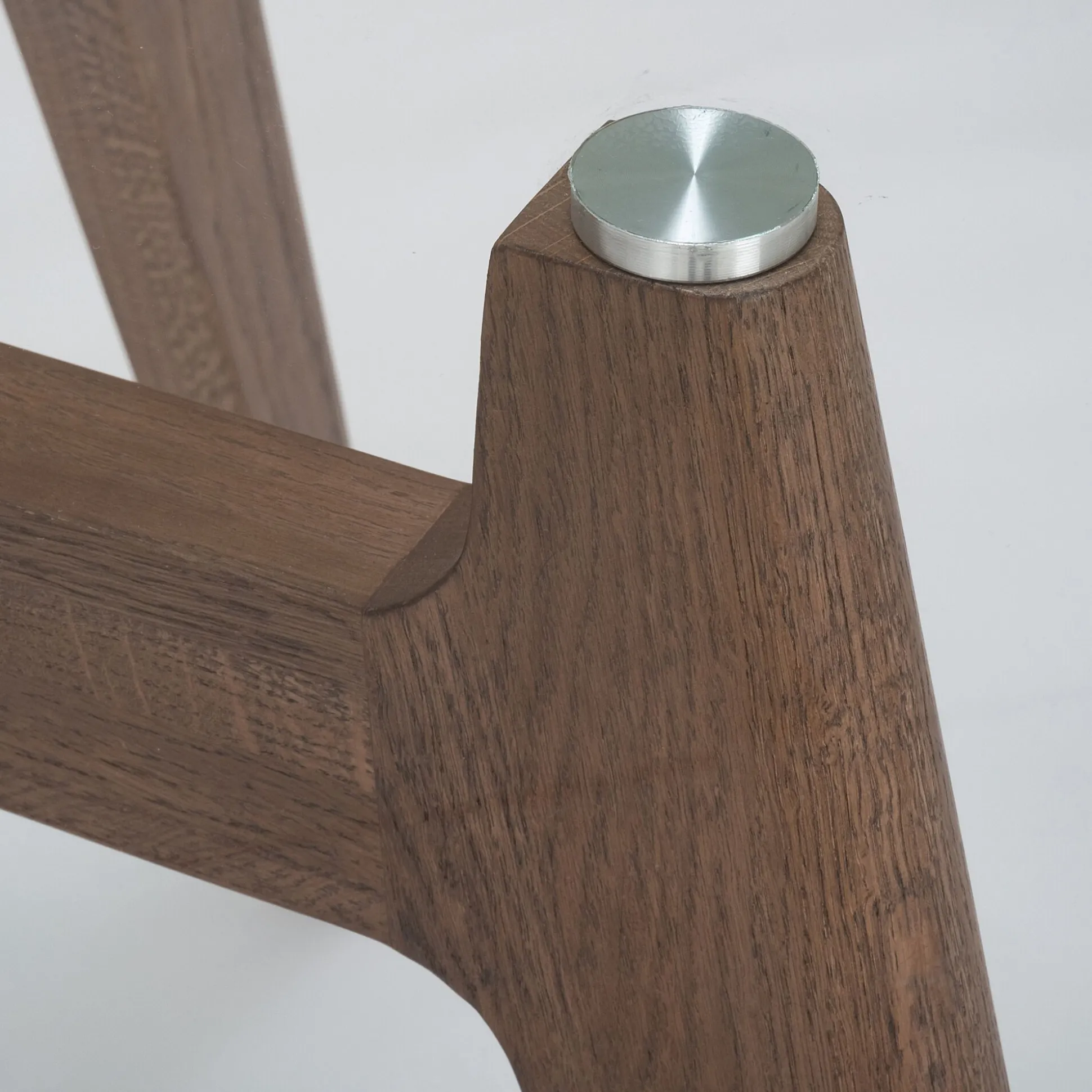 Table de repas ronde en verre trempé et chêne - bois clair (6 places)