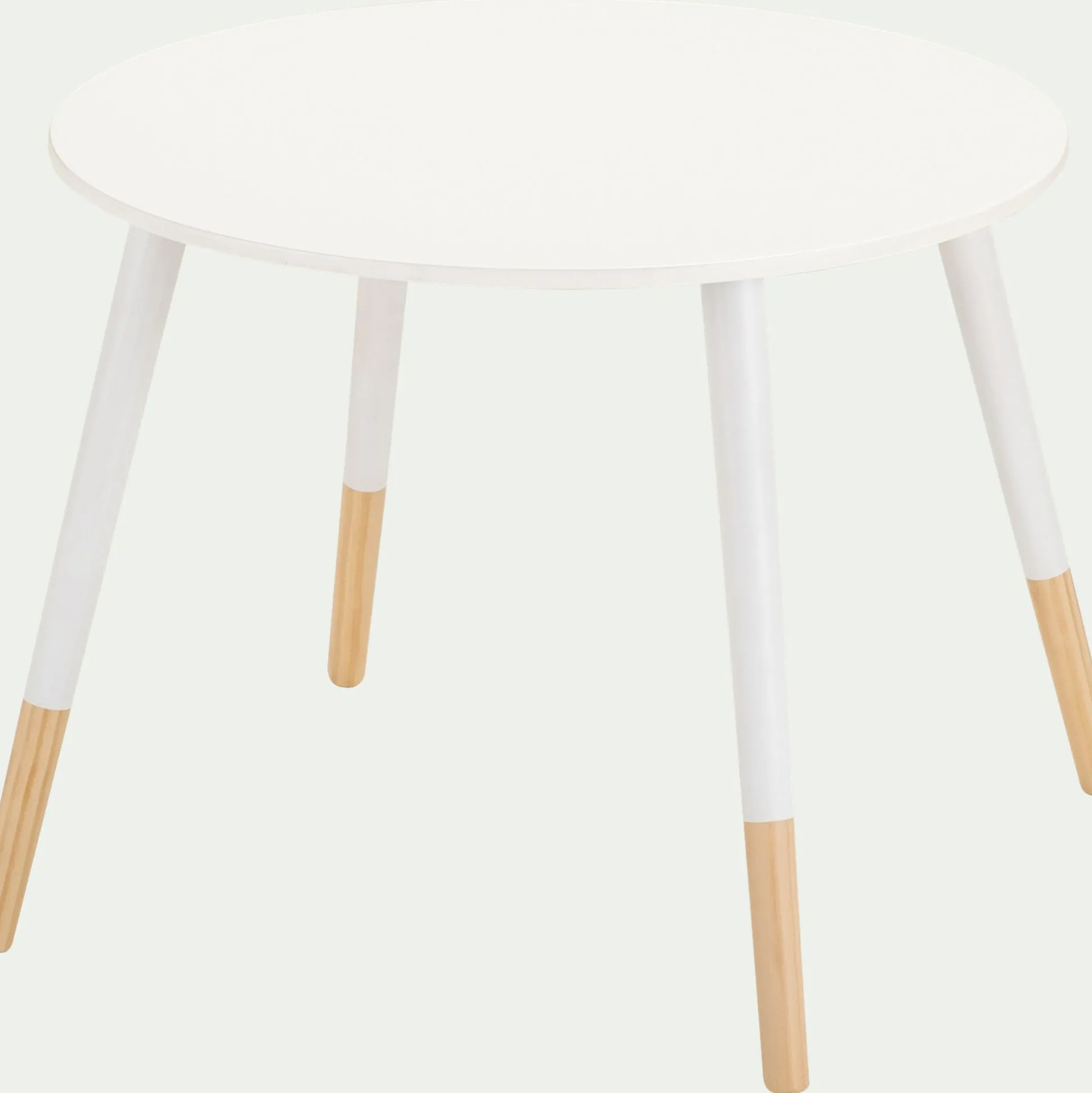 Table enfant en bois D60x47,7cm - blanc