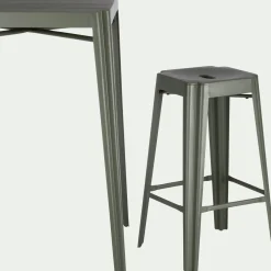 Table haute de jardin en acier - vert cèdre (2 places)