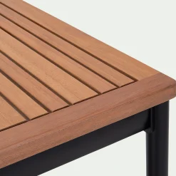 Table haute de repas jardin en eucalyptus - bois clair (6 places)