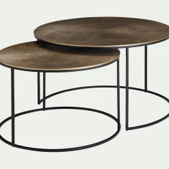 Tables basses gigognes en métal - doré