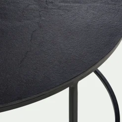 Tables basses gigognes rondes en métal - noir