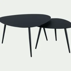 Tables gigognes en verre trempé - noir