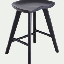Tabouret bas en chêne massif H49cm - noir