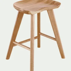 Tabouret bas en chêne massif H49cm - naturel