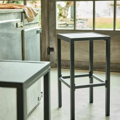 Tabouret de bar en acier - noir H74cm