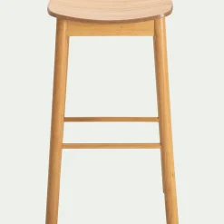 Tabouret de bar en chêne et hévéa H77cm - bois clair