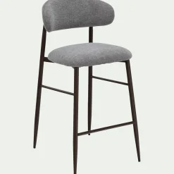 Tabouret haut de repas en tissu H66cm - gris