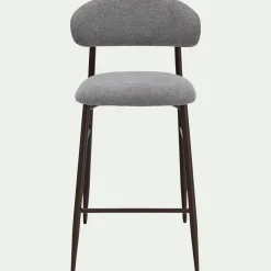 Tabouret haut de repas en tissu H66cm - gris