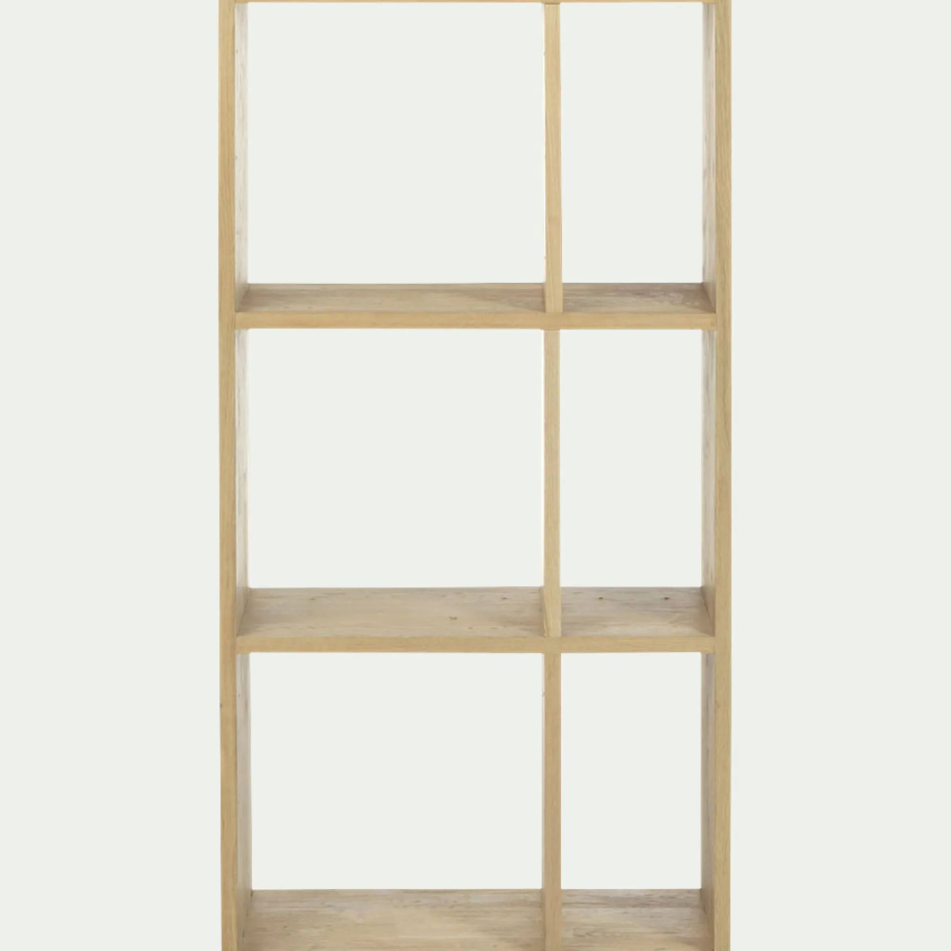 Étagère 6 cases en chêne - bois clair