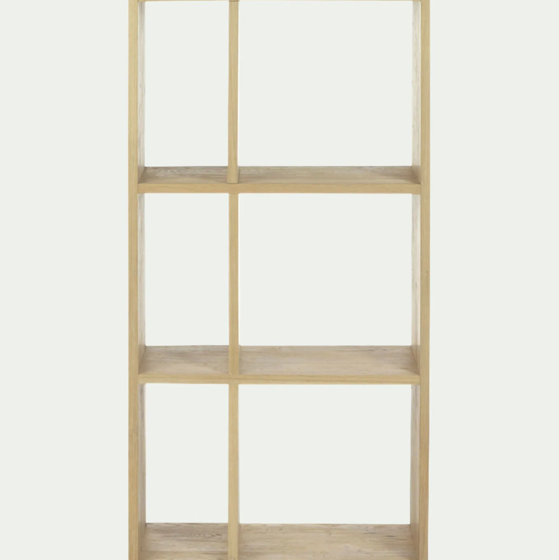 Étagère 6 cases en chêne - bois clair