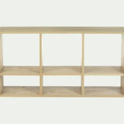Étagère 6 cases en chêne - bois clair