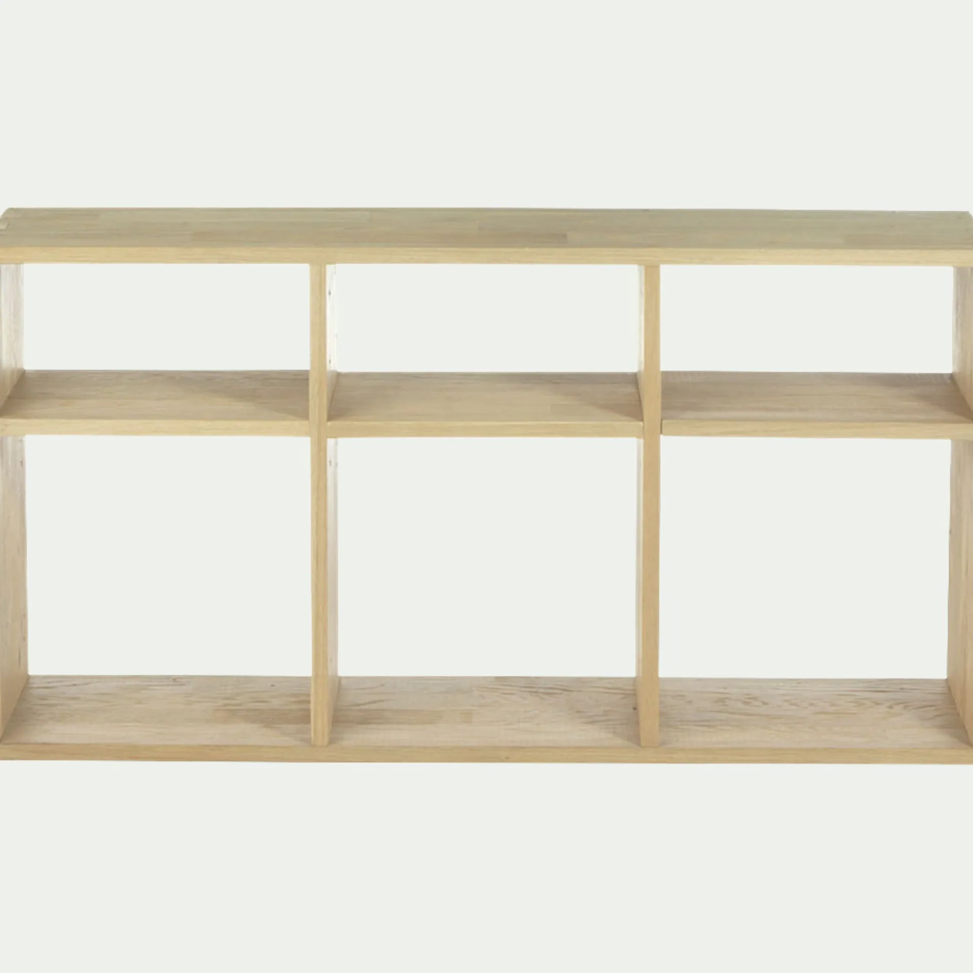 Étagère 6 cases en chêne - bois clair