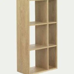 Étagère 6 cases en chêne - bois clair