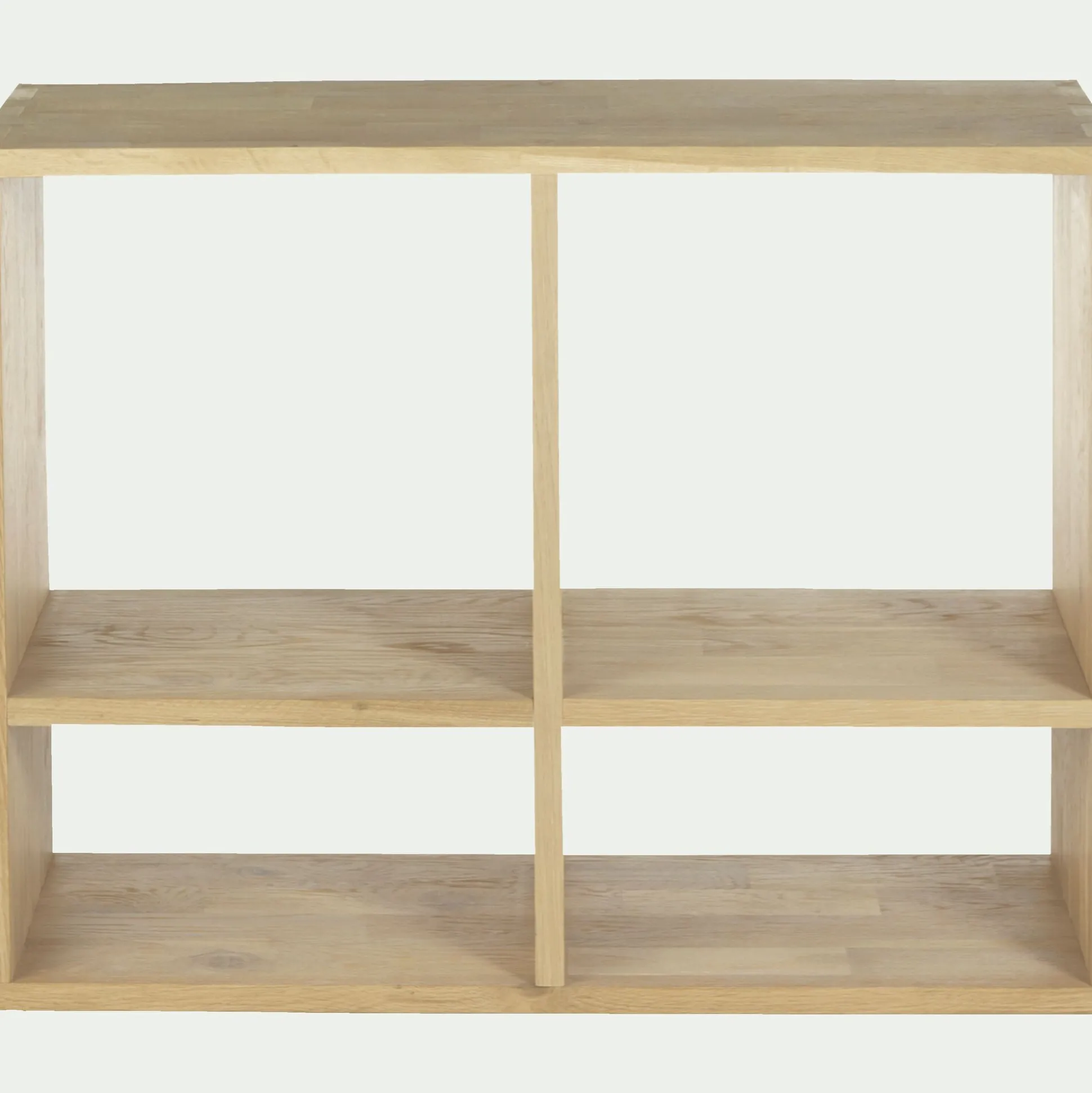 Étagère 4 cases en chêne - bois clair