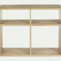 Étagère 4 cases en chêne - bois clair
