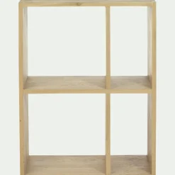 Étagère 4 cases en chêne - bois clair