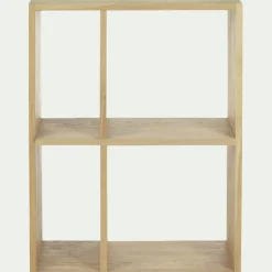 Étagère 4 cases en chêne - bois clair