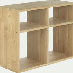 Étagère 4 cases en chêne - bois clair