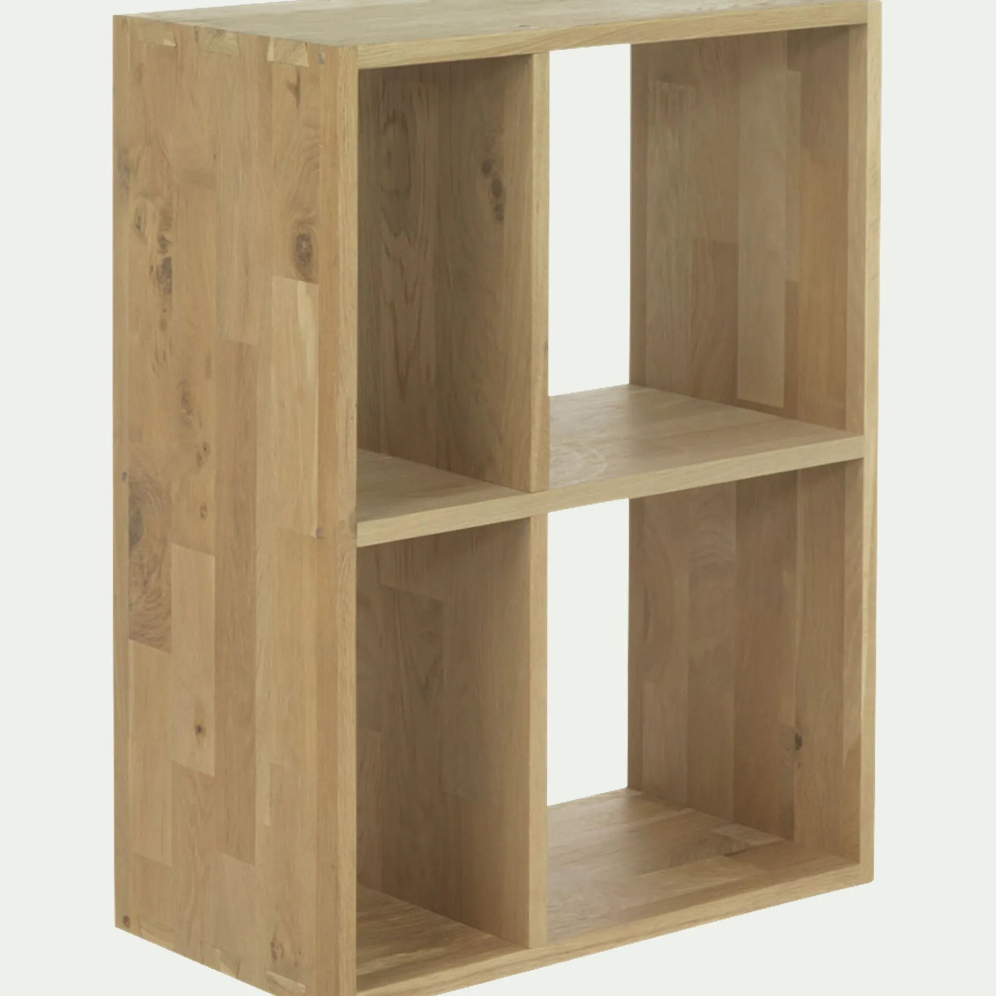 Étagère 4 cases en chêne - bois clair