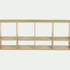 Étagère 8 cases en chêne lamellé - bois clair