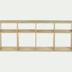 Étagère 8 cases en chêne lamellé - bois clair