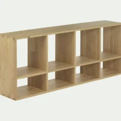 Étagère 8 cases en chêne lamellé - bois clair