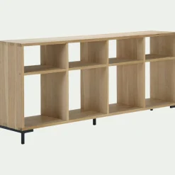 Étagère 8 cases en chêne lamellé - bois clair