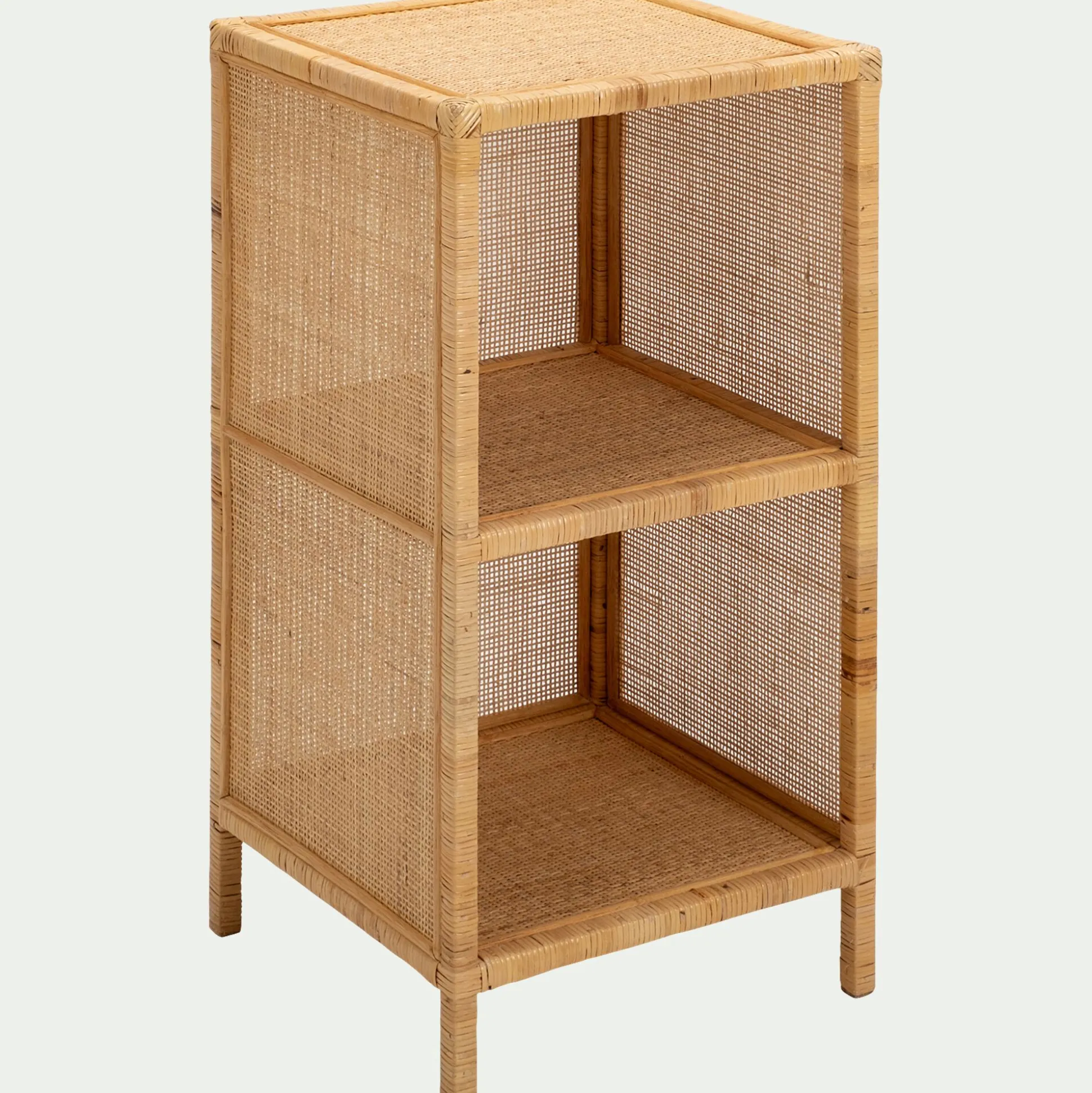 Étagère 2 cases en rotin - naturel