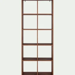 Étagère 10 niches en chêne massif - bois foncé