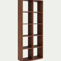 Étagère 10 niches en chêne massif - bois foncé