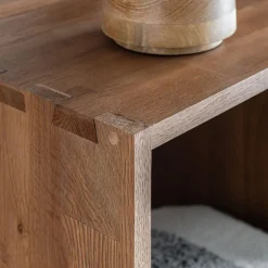 Étagère 5 tablettes en chêne massif - bois foncé