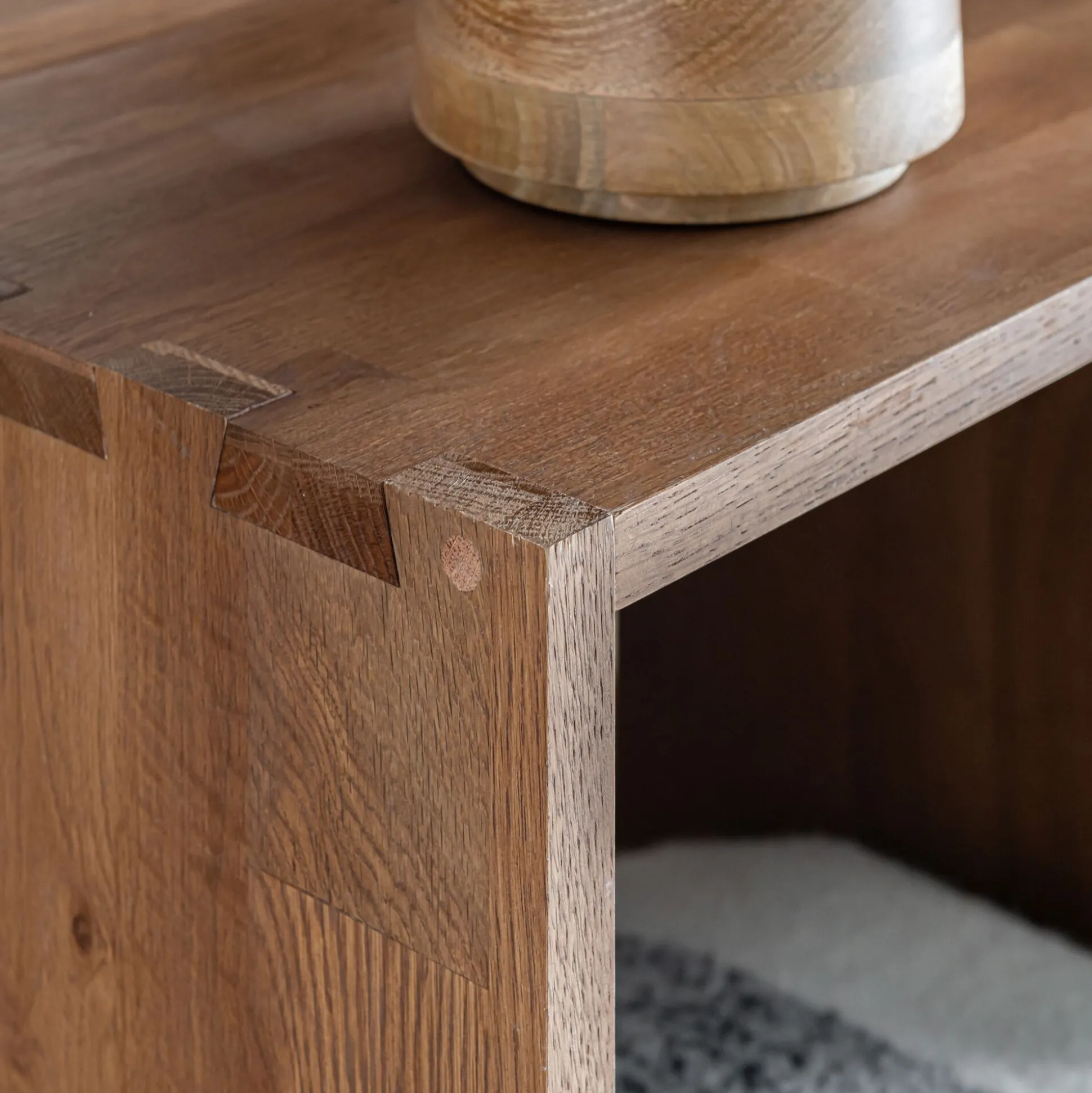 Étagère 5 tablettes en chêne massif - bois foncé